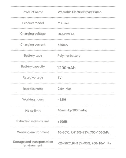 LuxeOrbit Wearable Electric Breast Pump MY376 Hands Free Silent Invisible Portable Milk Extractor 3 Modes Breastfeeding Milk Collector