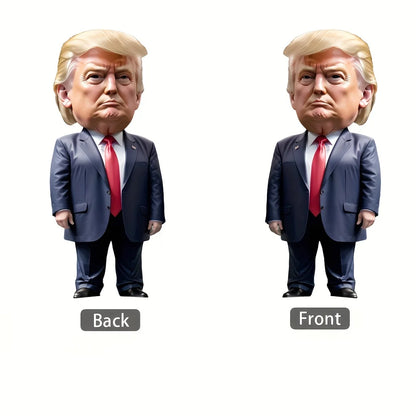 LuxeOrbit Trump-Inspired Acrylic Christmas Decor Hanging Ornament for Car and Tree Perfect Holiday Gift Funny Cartoon Pendant